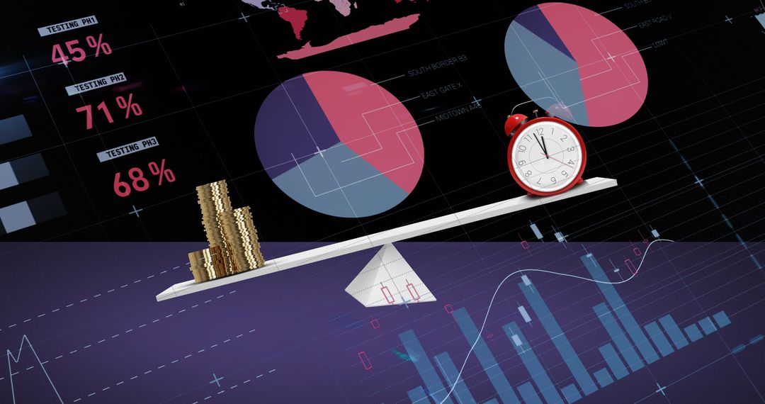 Financial Data Analysis with Scales, Coins, and Clock
