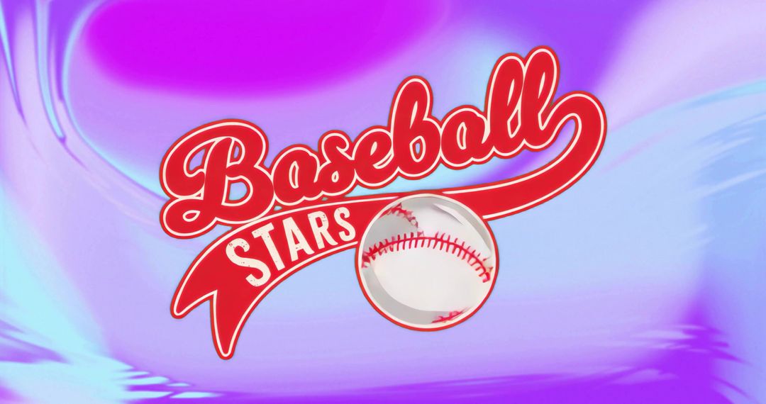 Dynamic Baseball Stars Logo on Vivid Abstract Background