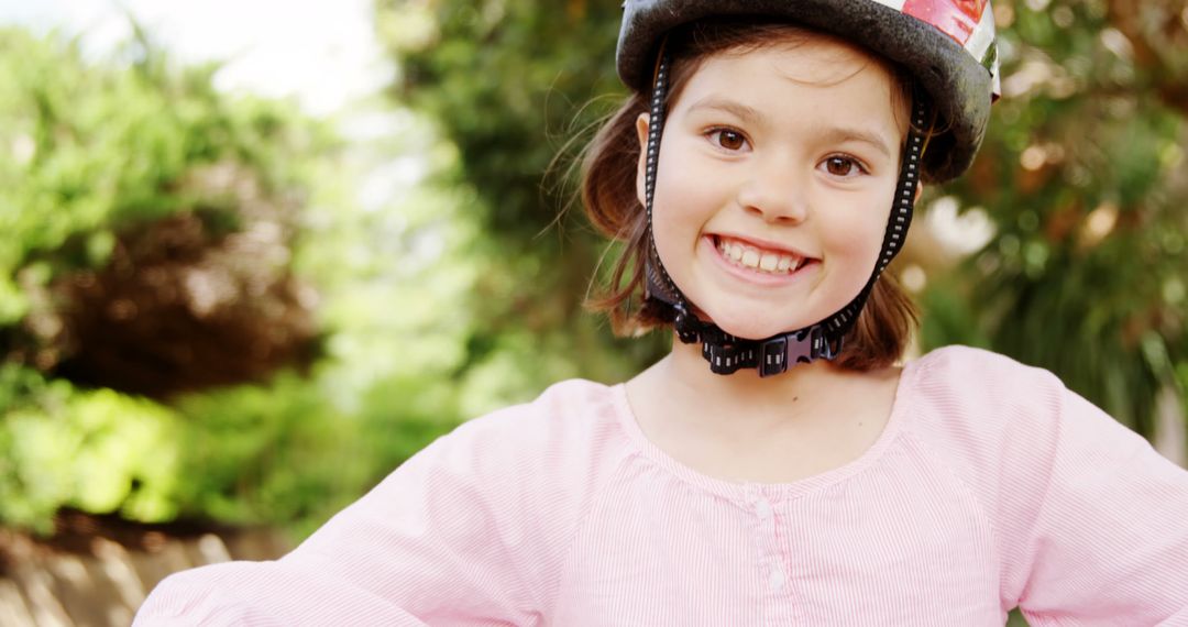 Smiling Girl with Bicycle in Park on Sunny Day - Free Images, Stock Photos and Pictures on Pikwizard.com