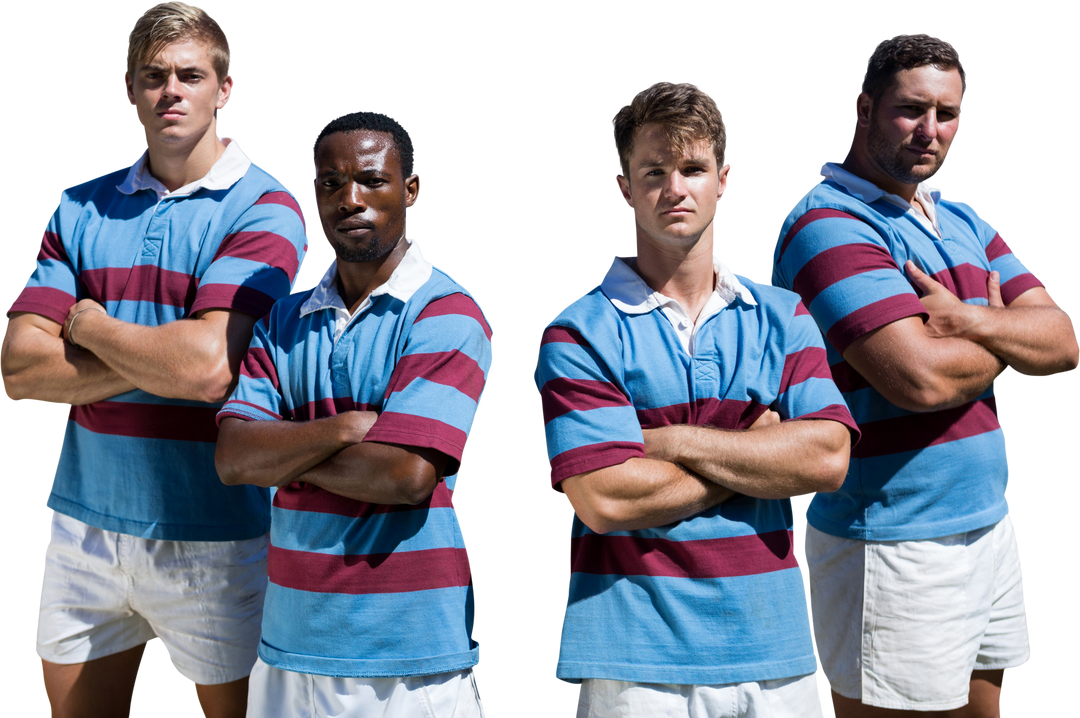 Diverse Male Athletes in Rugby Uniform on Transparent Background, Competitive, Sport Concept - Download Free Stock Images Pikwizard.com