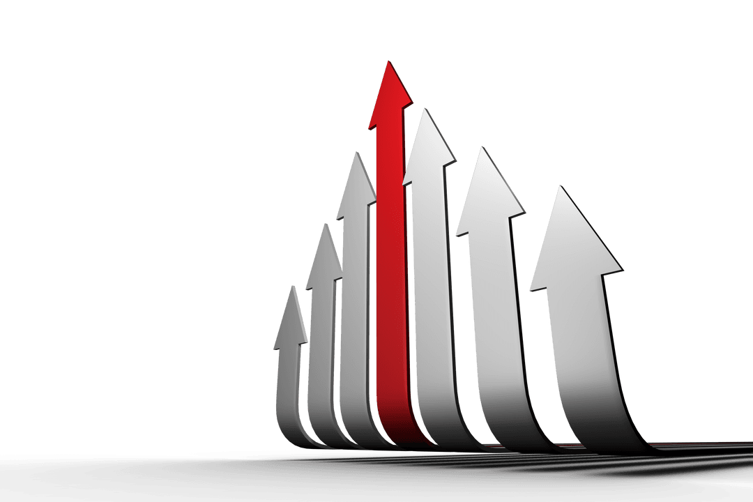 Transparent Arrows Illustrating Upward Trend and Progress