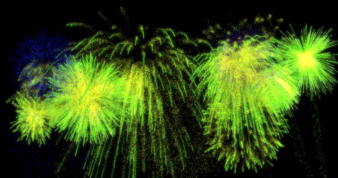 Bright New Year Fireworks in Night Sky