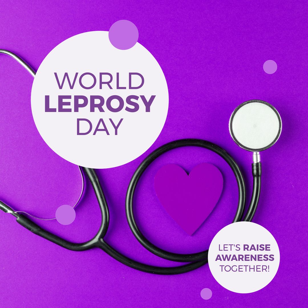 World Leprosy Day Awareness with Stethoscope and Heart Symbol