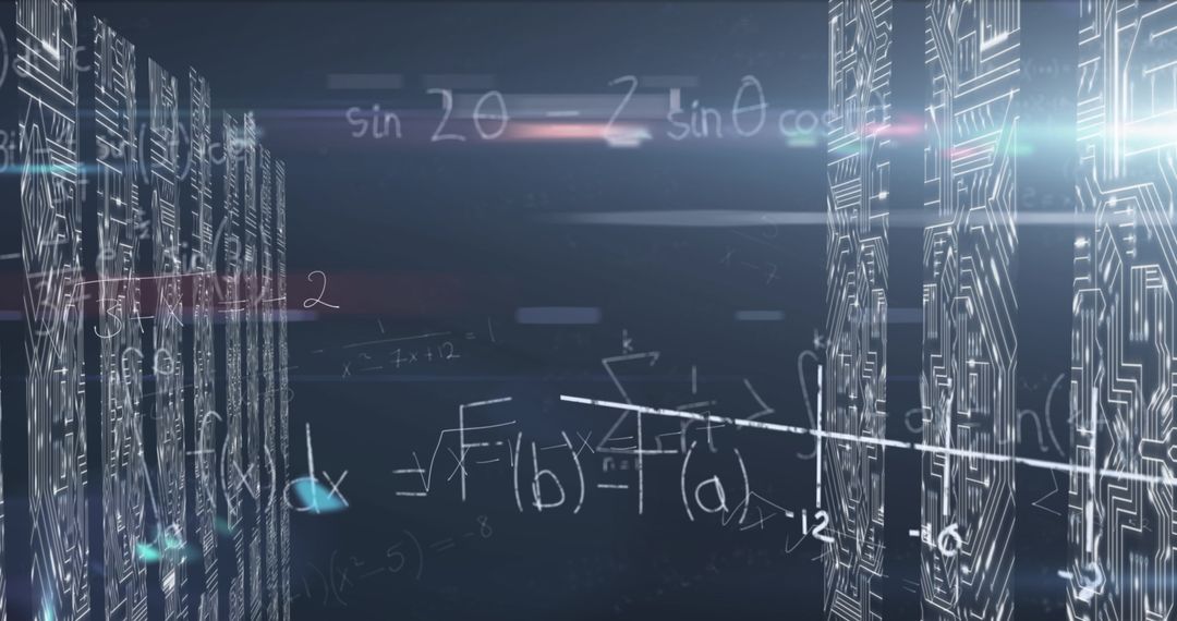 Abstract Blend of Mathematics and Technology Amidst Server Matrix