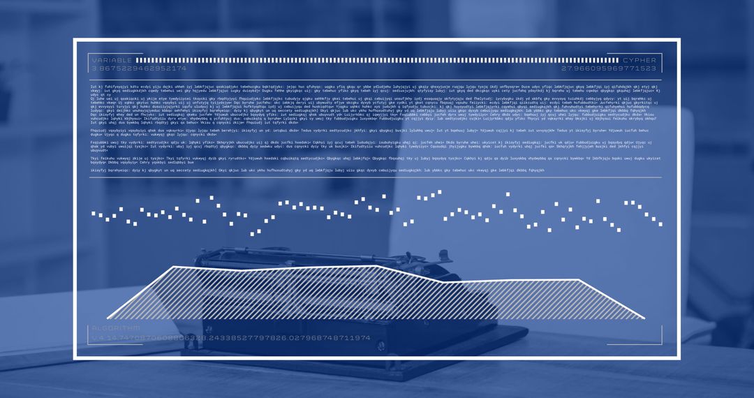 Digital Interface Elements with Typewriter in Empty Office