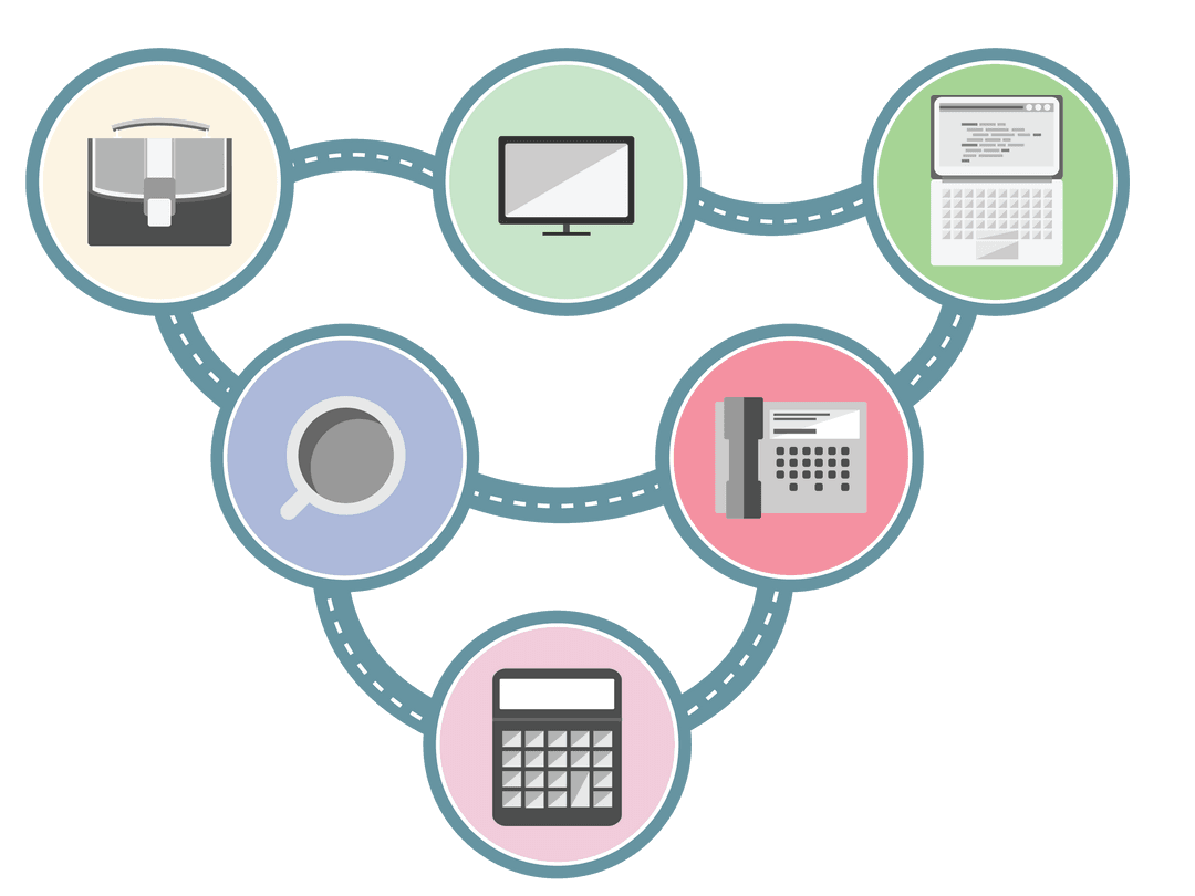 Business Icon Network on Transparent Background Vector Illustration