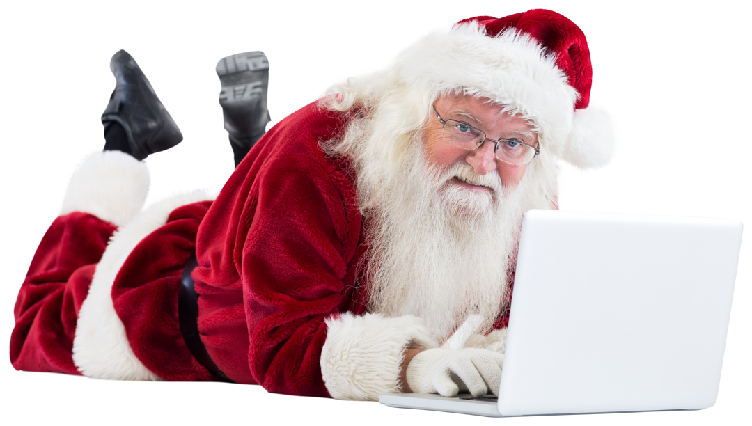 Santa Claus Browsing Laptop in a Transparent Background - Download Free Stock Images Pikwizard.com