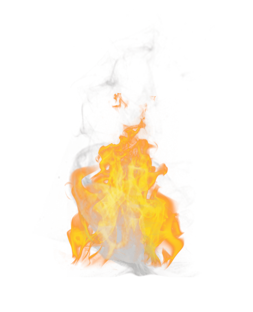 Transparent Fiery Flame with Billowing Smoke Clipart