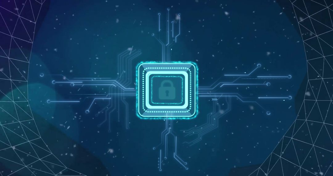 Digital Security Concept with Circuit Board and Padlock Icon