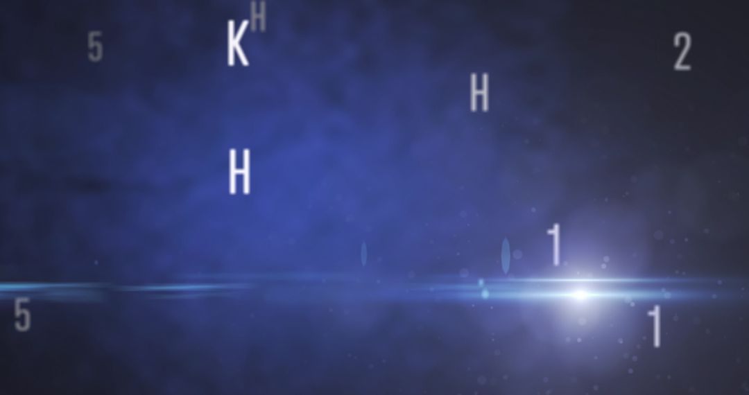 Abstract Numbers and Letters Against a Blue Background