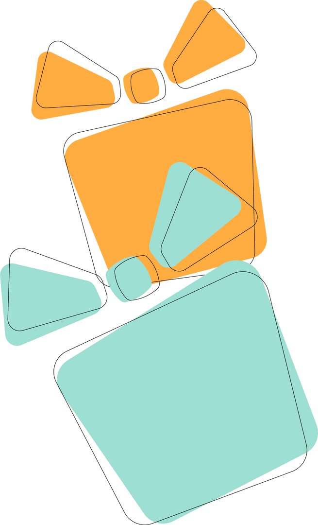 Transparent Coral and Mint Geometric Shape Design