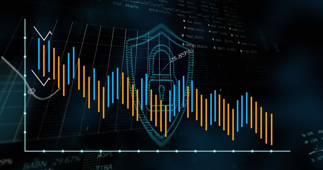 Data Security with Tech Bar Graph Overlay