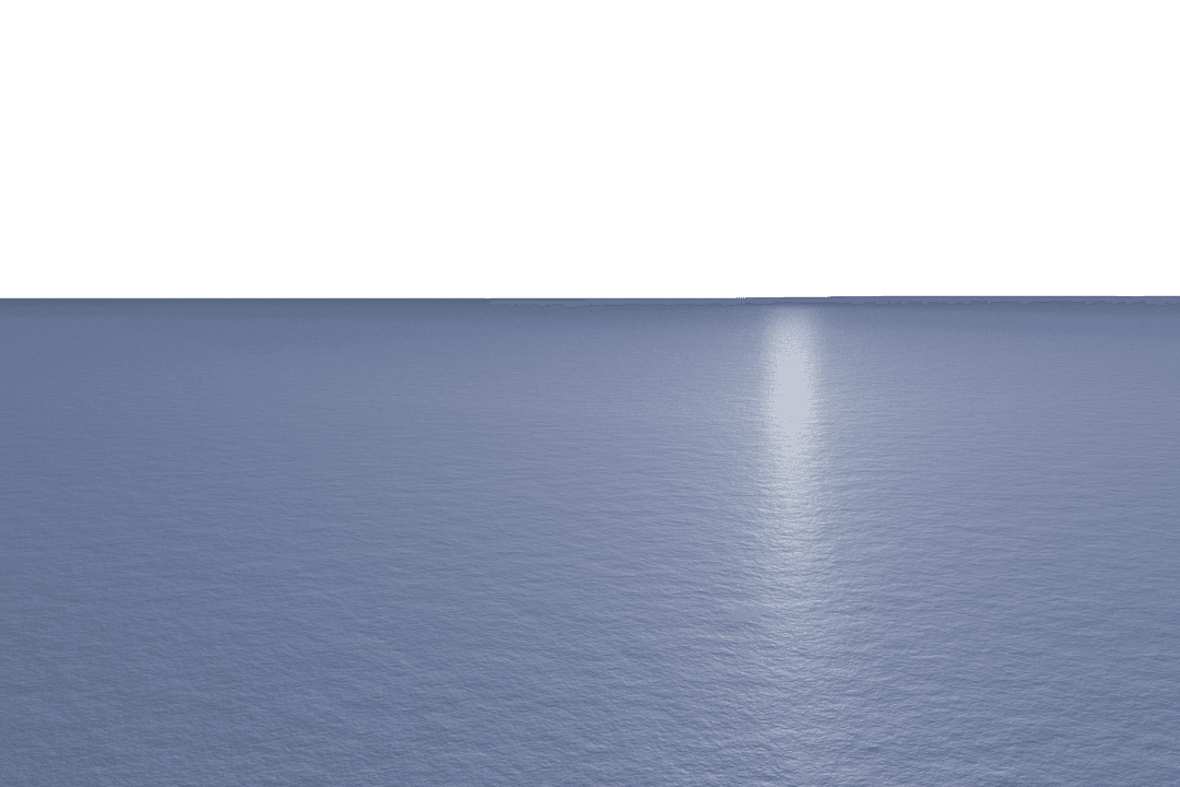 Serene Blue Sea Scenic Vector on Transparent Background