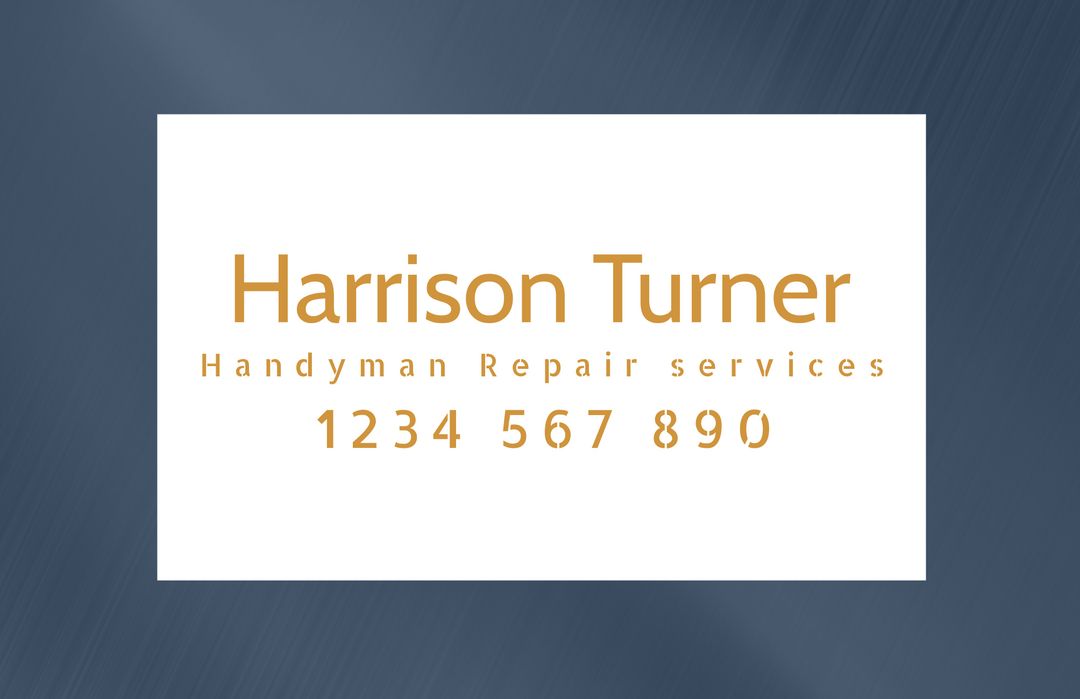 Minimalist Handyman Service Business Card Template with Contact Info - Download Free Stock Templates Pikwizard.com