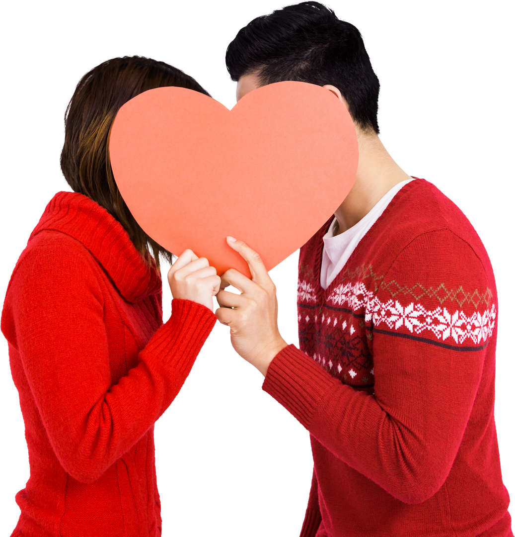 Young Couple Sharing Heart Shaped Paper Transparent Background - Download Free Stock Images Pikwizard.com