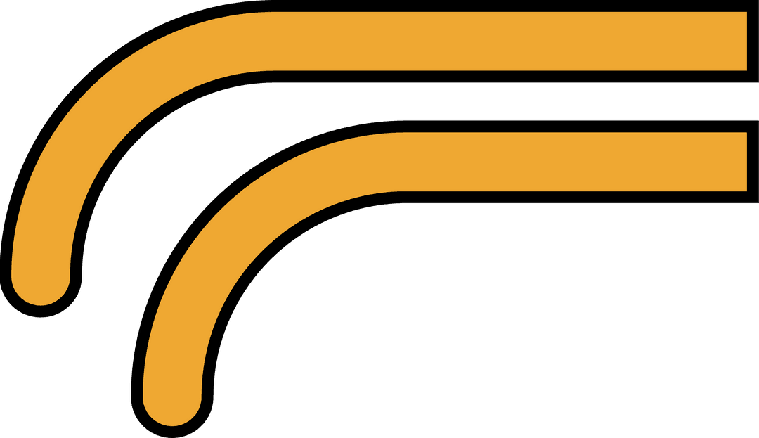 Two Orange Curved Bands on Transparent Background