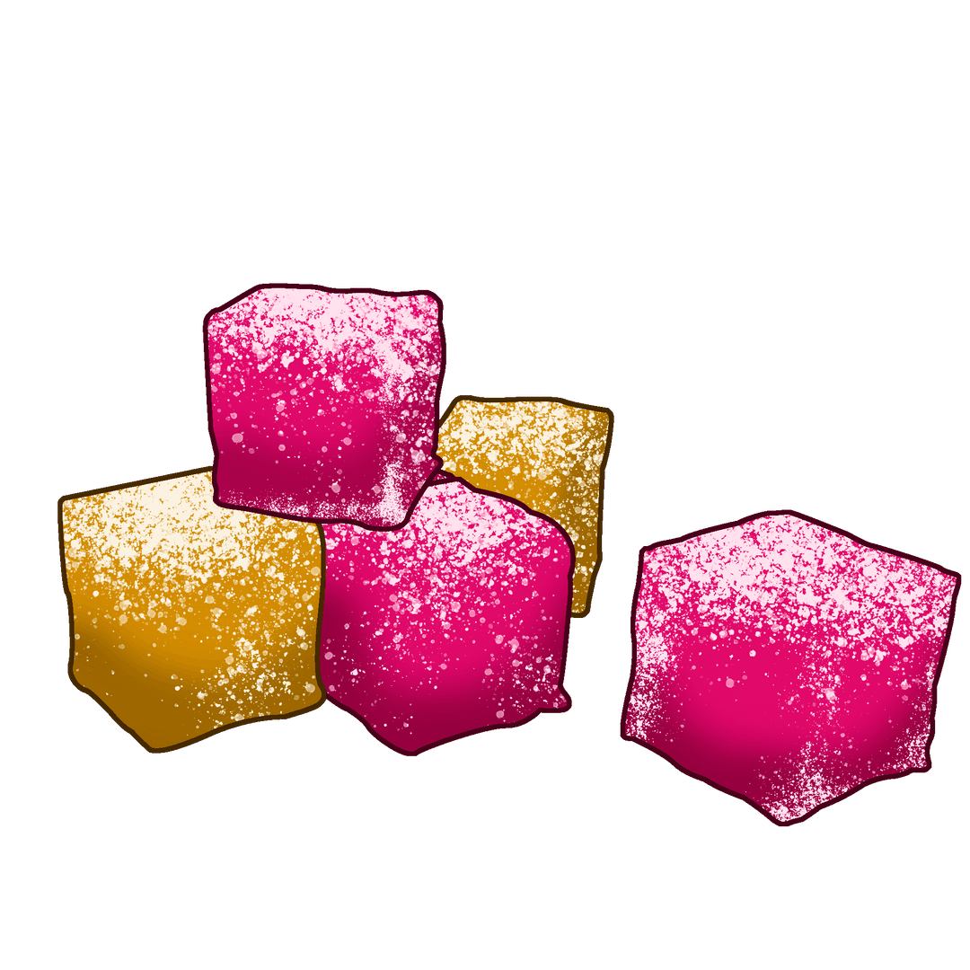 Vibrant Candy Cubes Render with Transparent Atmosphere