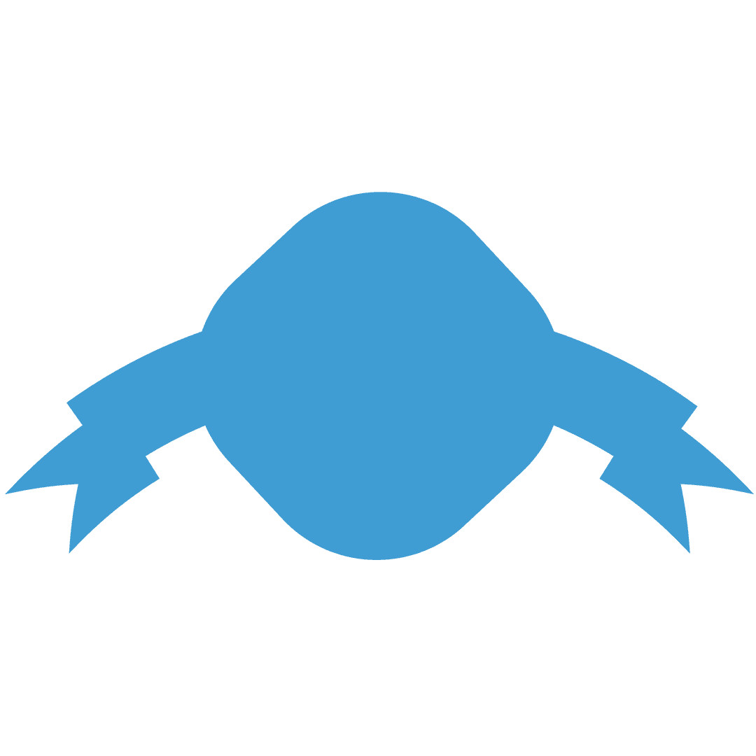 Translucent Blue Badge on Transparent Background with Copy Space