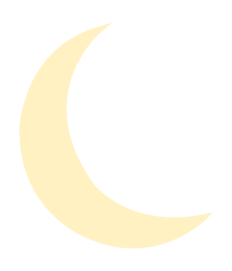 Minimalist Yellow Crescent Moon on Transparent Background