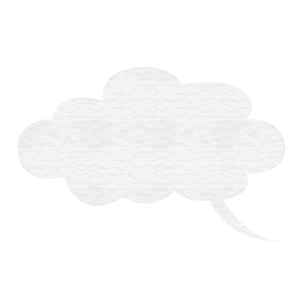 Transparent Speech Bubble with Cloud Shaped Design