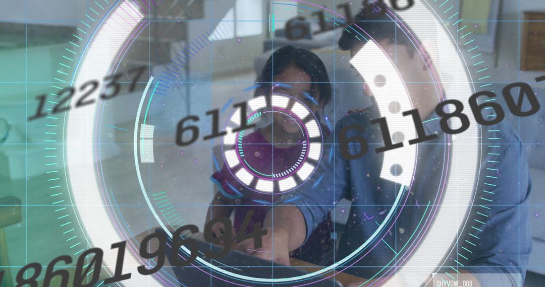 Father and Daughter Engaging with Holographic User Interface