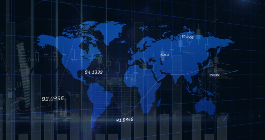 Global Financial Data with World Map Interface Visualization