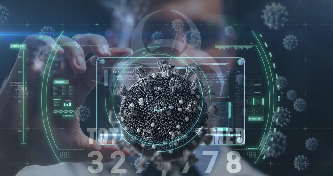 Digital Interface Analyzing COVID-19 Data with Futuristic Elements