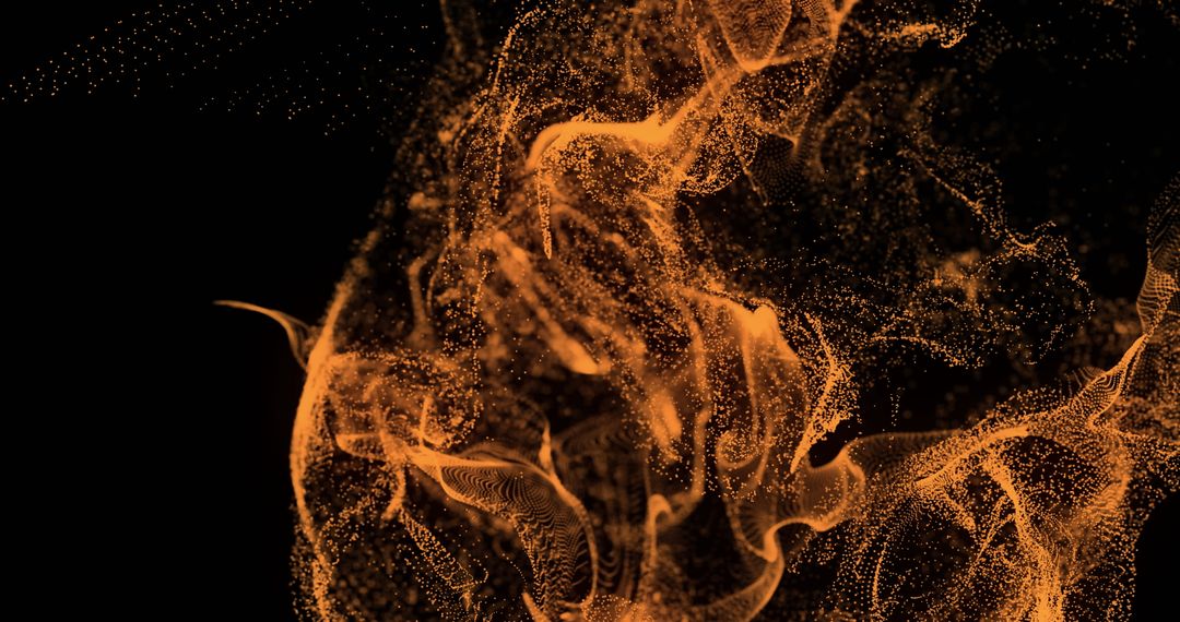 Orange Abstract Technology Particle Design