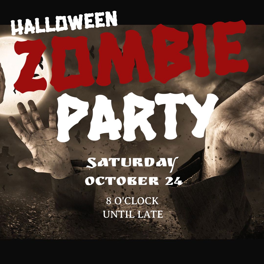 Scary Zombie Halloween Party Invitation with Creepy Hands