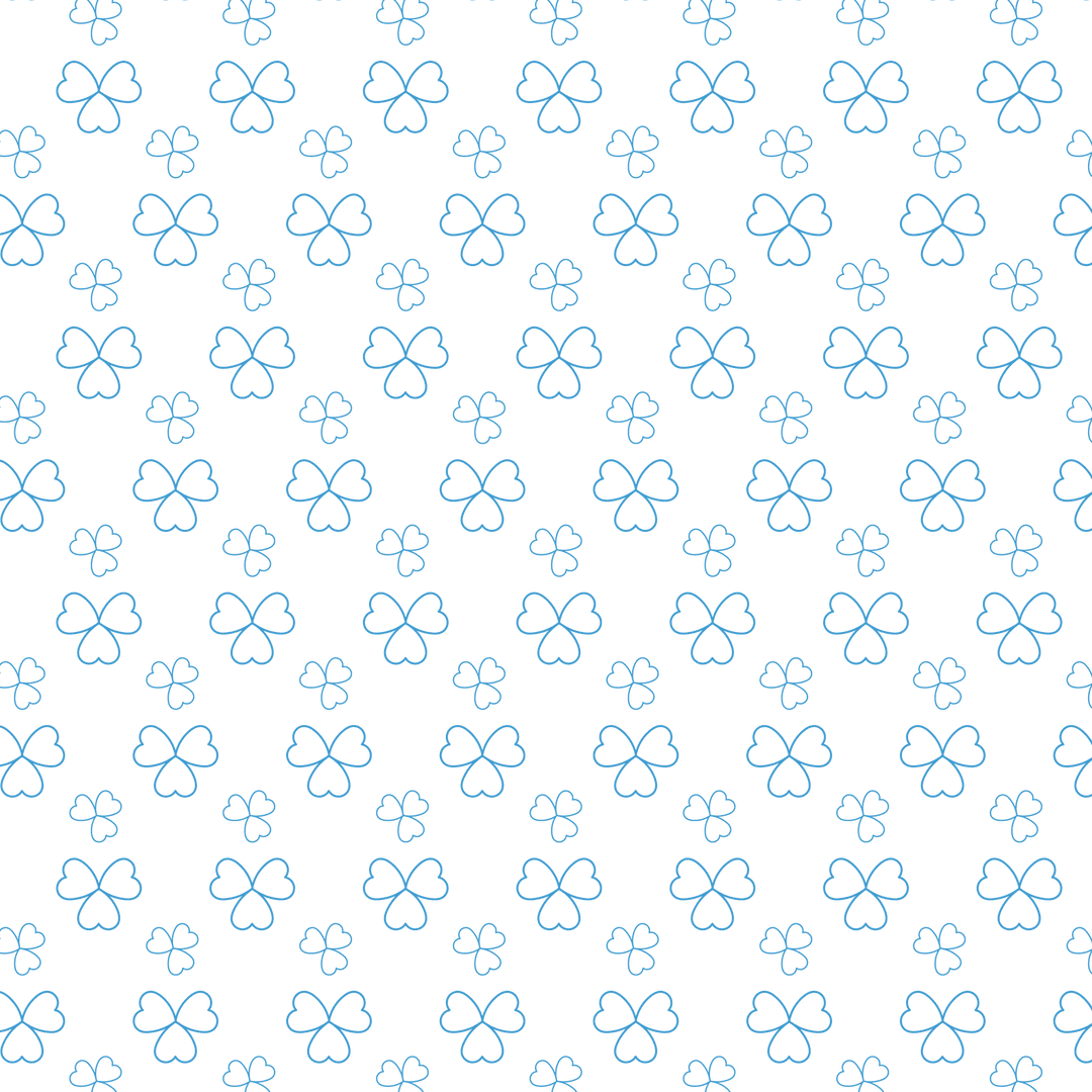 Blue clover pattern on transparent background for creative design