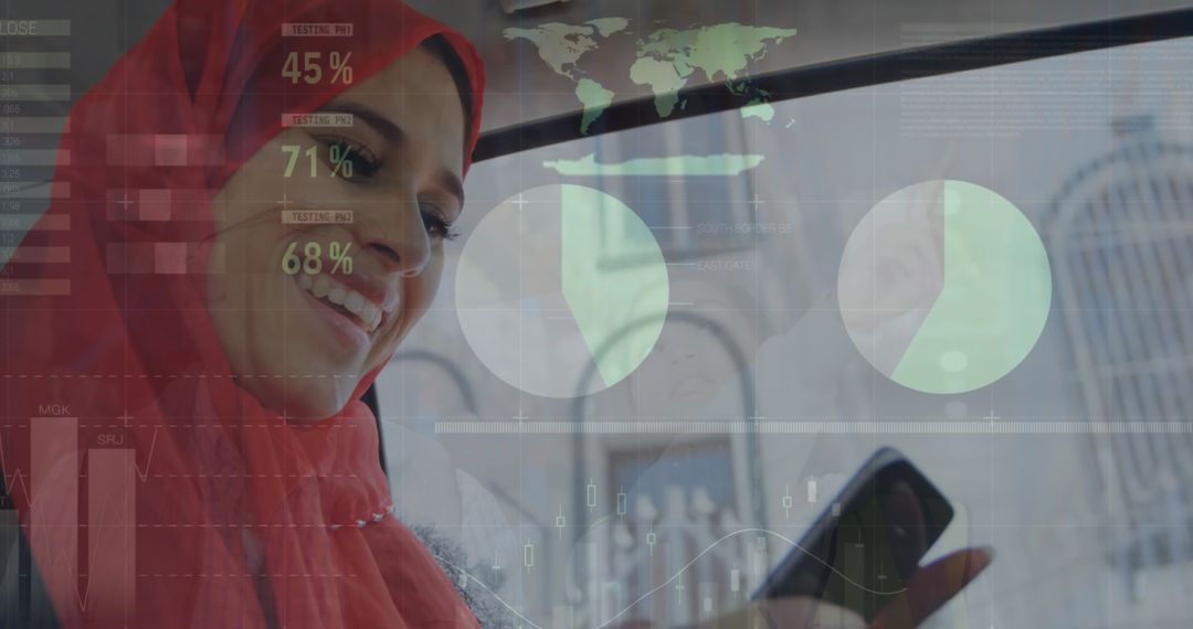 Businesswoman with Smartphone for Data Analytics Insights