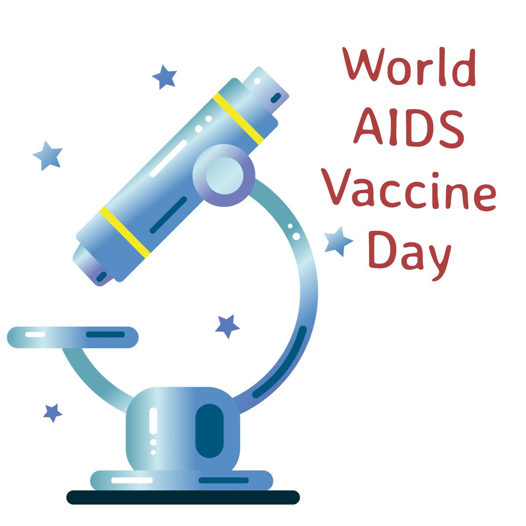 Microscope with AIDS Awareness Message on White Background