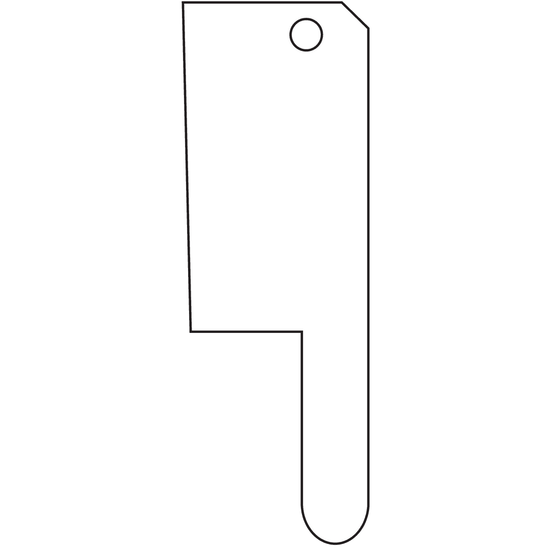 White Kitchen Cleaver on Transparent Background for Culinary Designs