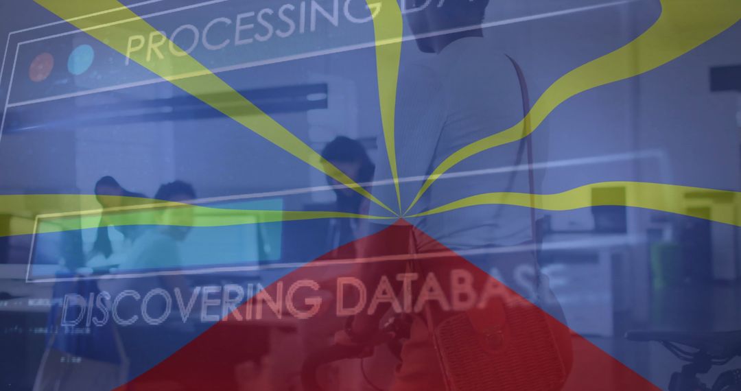 Blending Flag of Reunion with Database Technology Office Scene