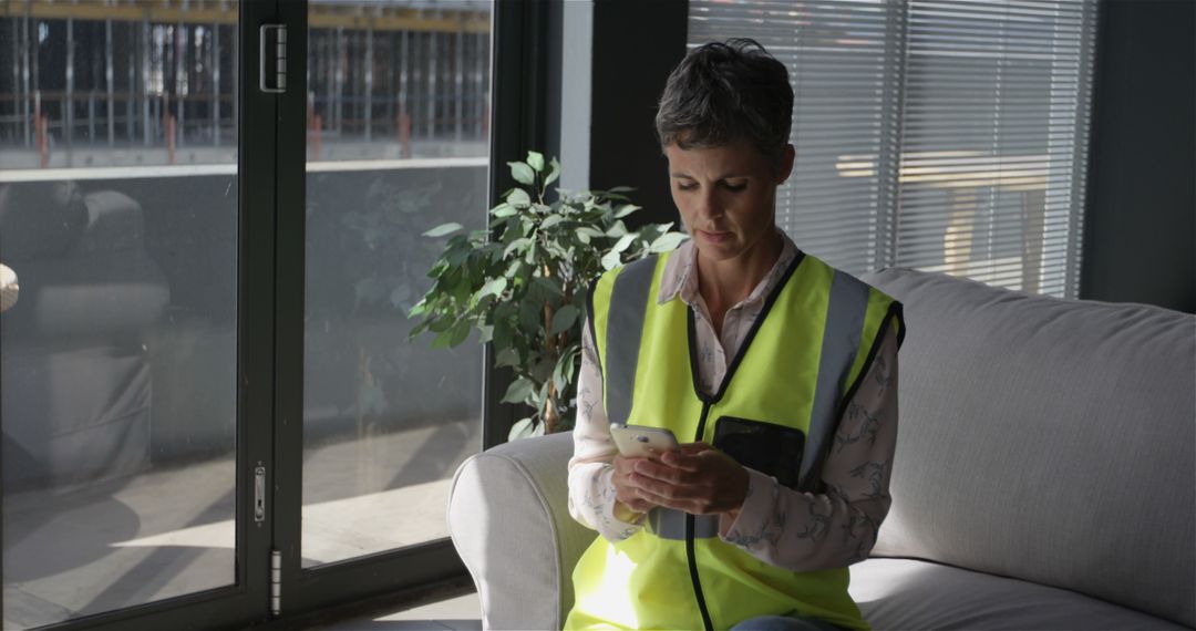 Female Architect Using Smartphone in Modern Office - Free Images, Stock Photos and Pictures on Pikwizard.com