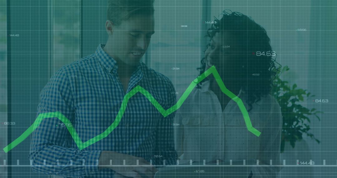 Business Team Analyzing Financial Graph for Growth Decisions