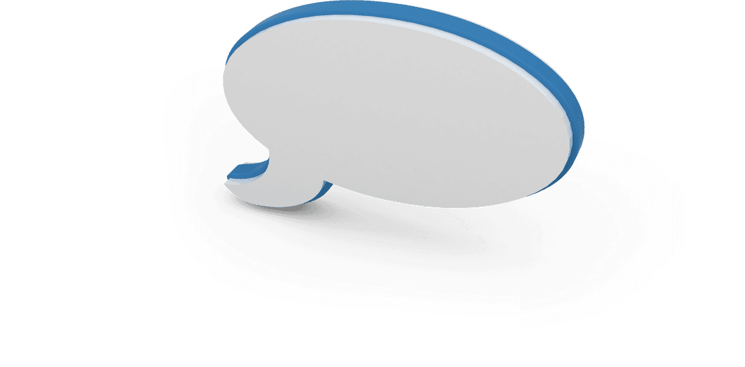 Transparent 3d speech bubble icon illustration for communication