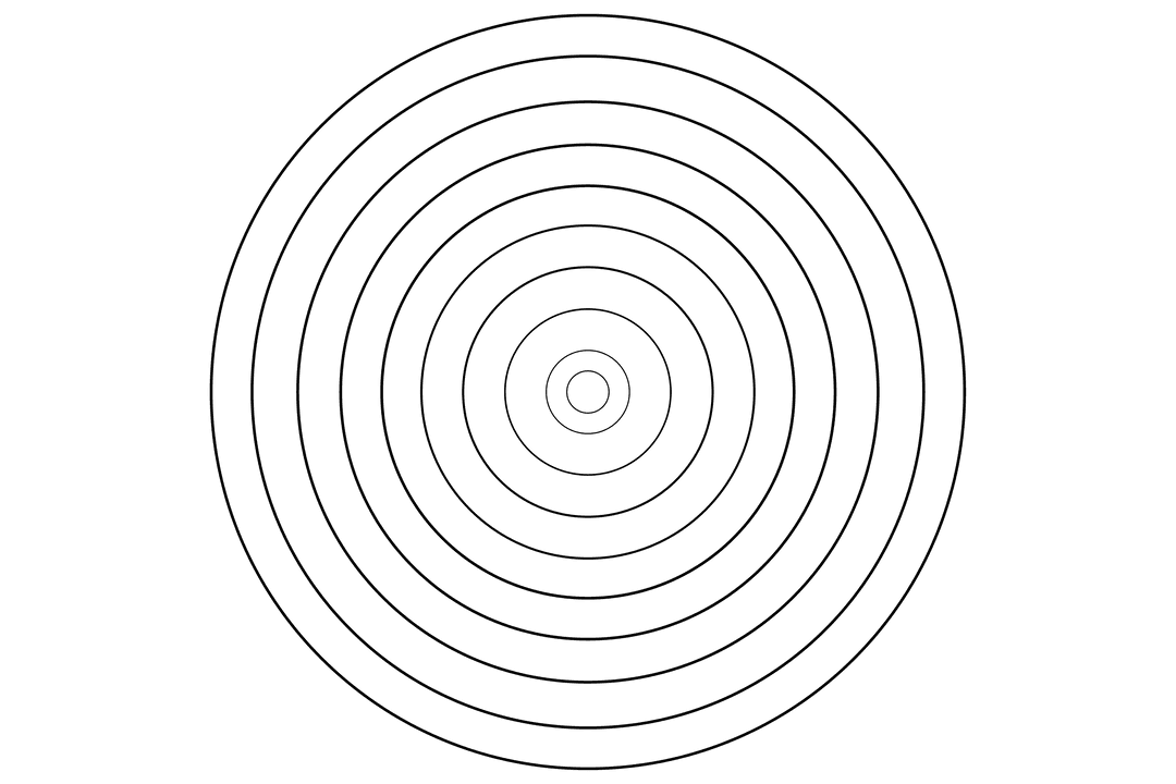 Concentric Black Rings Transparent Vector Illustration