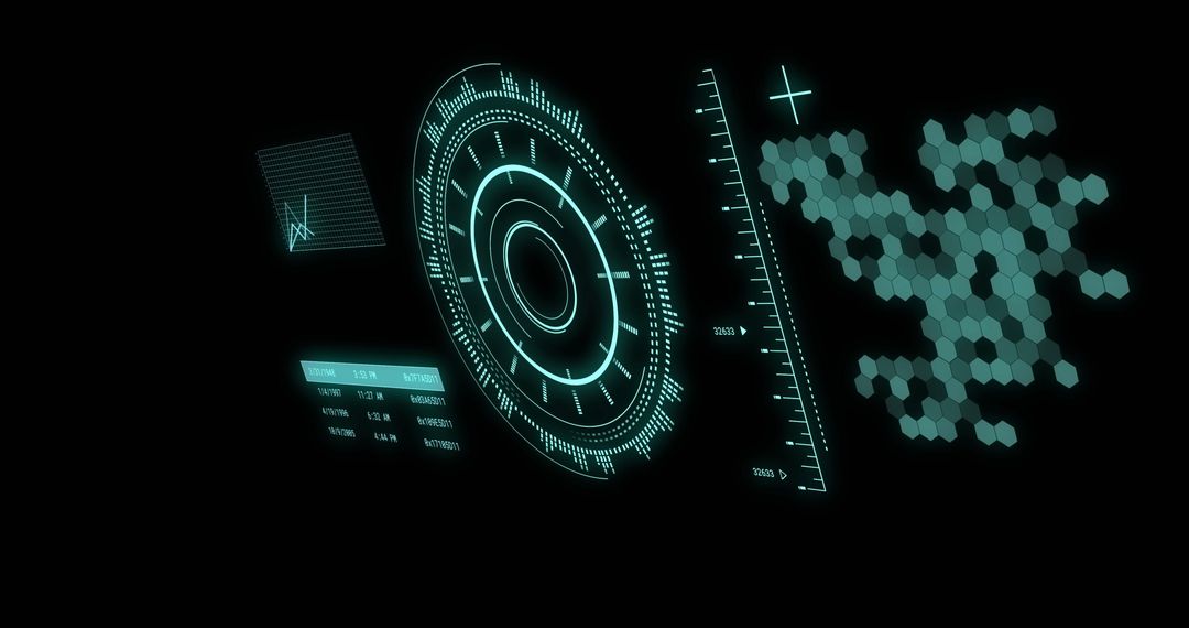 Futuristic Digital Display with Scope Scanning Interface