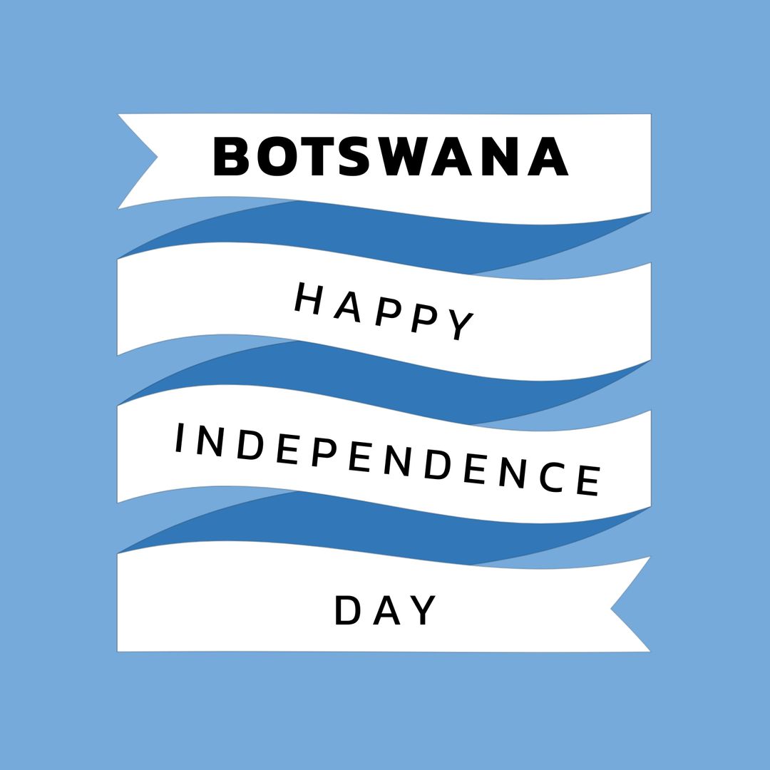 Botswana Independence Day Greeting with Ribbon Banners