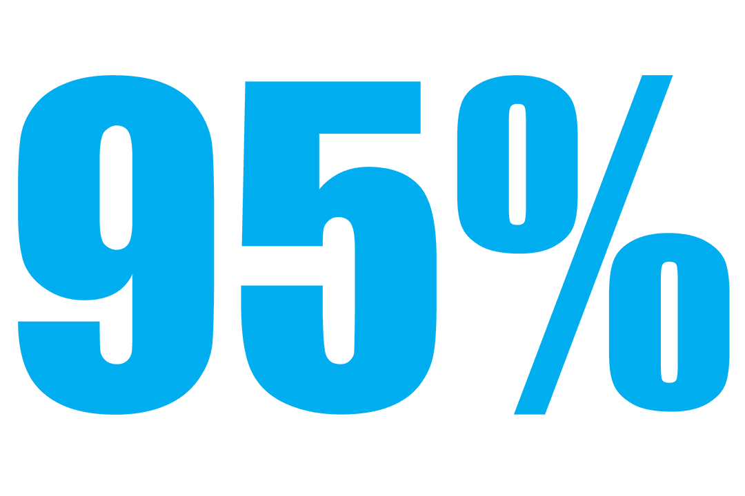 Transparent Blue 95 Percent Symbol Illustration