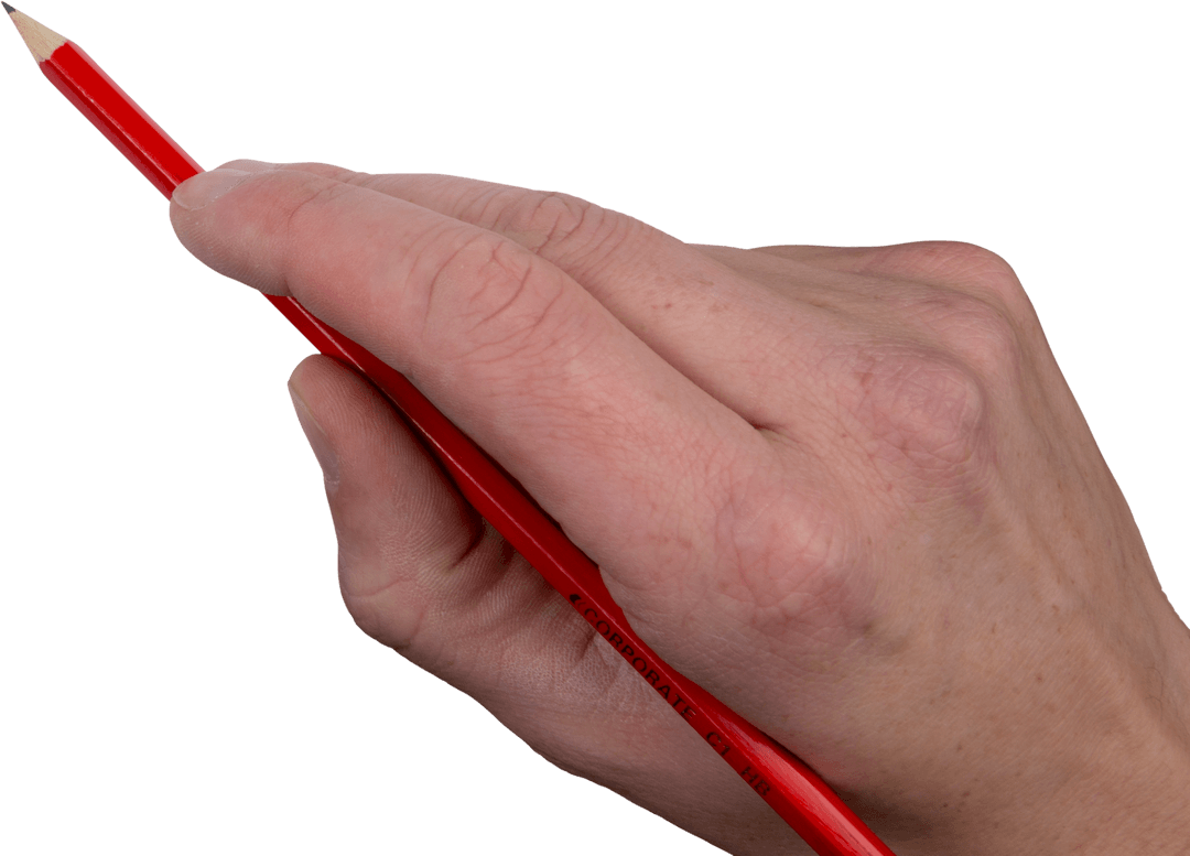 Hand Writing with Transparent Background Red Pencil