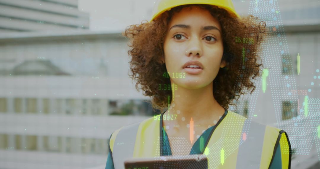 Female Architect Analyzing Data in Urban Construction
