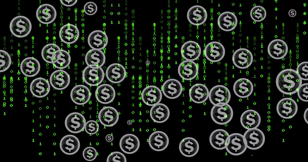 digital transformation in finance through binary code and currency icons - Free Images, Stock Photos and Pictures on Pikwizard.com