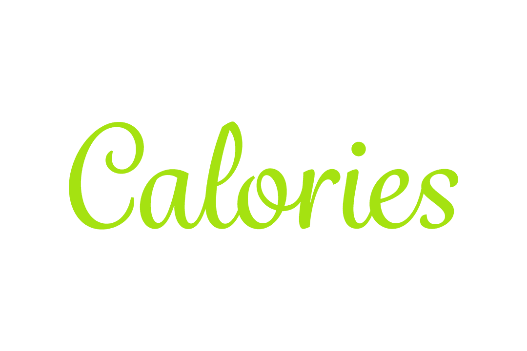 Calories Text in Green on Transparent Background
