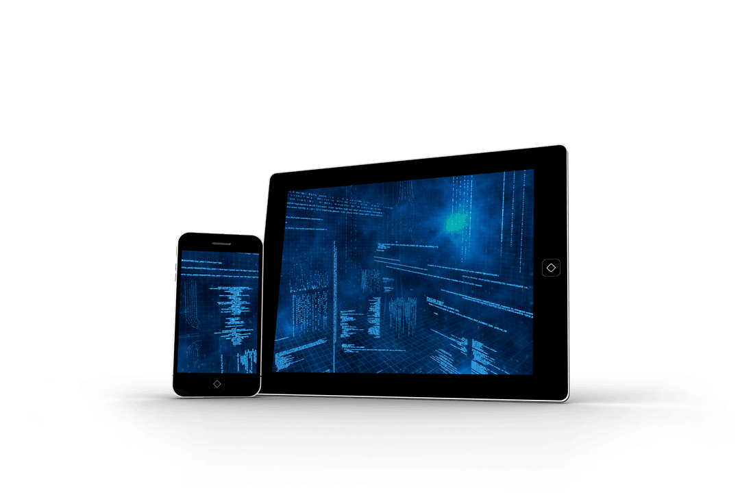 Transparent Interface on Tablet and Smartphone Screens with Code Display - Download Free Stock Images Pikwizard.com