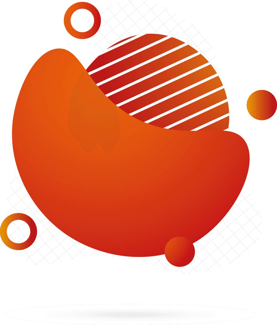 Abstract Orange Shapes on Transparent Geometric Background