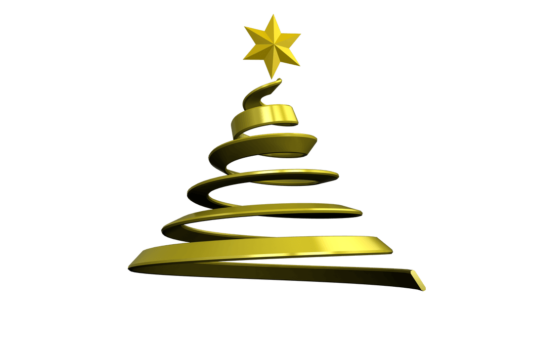 Transparent Swirled Yellow Christmas Tree with Star Top - Download Free Stock Images Pikwizard.com