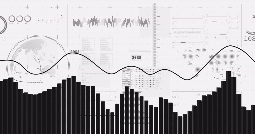 Abstract Financial Data and Global Analysis Graphics