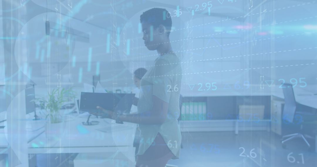 Finance Professional Analyzing Data in Modern Office